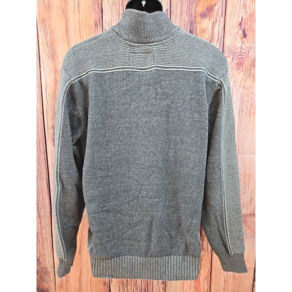BKE Mens Vintage Fit Gray Quarter-Zip Sweater Large - Picture 2 of 6